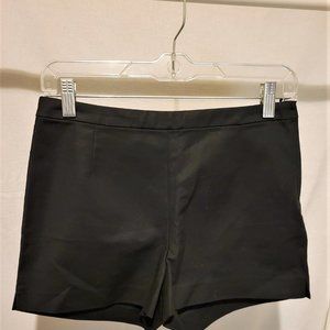 H&M Black Cotton High Waist Shorts with Side Slits Sz 6 NWT